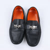 HERMES Irving Leather Driving Moccasins in Black Collier de Chien for Men, Size 42 EU Secondhand