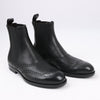 Bottega Veneta Leather x Fabric Side Gore Ankle Boots Black in Size 39 Secondhand
