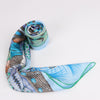 Hermès Carré 90 "PLUMES EN FETE" 100% Silk Scarf in Blue Secondhand