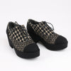 CHANEL Coco Tweed Felt Mark Leather x Fabric Boots G31378 in Black x Beige, Size 37 EU Secondhand