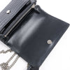 Saint Laurent Paris Sunset Mock Croc Shoulder Bag in Black Secondhand