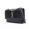 Saint Laurent Paris Sunset Mock Croc Shoulder Bag in Black Secondhand