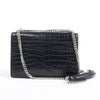 Saint Laurent Paris Sunset Mock Croc Shoulder Bag in Black Secondhand