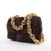 Bottega Veneta Padded Chain Cassette Maxi Intrecciato Suede Shoulder Bag in Brown Secondhand