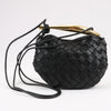 Bottega Veneta Intrecciato Sardines Leather Shoulder Bag in Black Secondhand