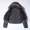 Fendi Wool-Blend Puffer Jacket with Fur Trim, Size 40 Secondhand