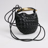 Bottega Veneta Intrecciato Sardines Leather Shoulder Bag in Black Secondhand