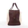 HERMES Victoria 43 Taurillon x Toile Travel Bag in Brown x Beige Secondhand