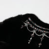 Valentino Black Mink Fur Capelet with Crystal Embellishments - Elegant Evening Wear Secondhand