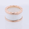 Bvlgari B.Zero1 Ring in 750 Pink Gold and White Ceramic (9.4g, Size 49) Secondhand