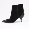 Salvatore Ferragamo Gancini Leather & Suede Ankle Boots in Black, Size 4.5 US Secondhand