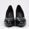 Chanel Coco Mark Leather Heels Black × Silver G29571, Size 36 EU Secondhand