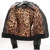 Dolce & Gabbana Black Leather and Leopard Biker Jacket, Size 38 Secondhand