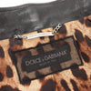 Dolce & Gabbana Black Leather and Leopard Biker Jacket, Size 38 Secondhand