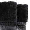Dior Black Leather Cannage Ice Fur Cuffed Boots, Size 40 EU Secondhand