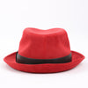 Hermes Corduroy Fedora Hat in Red Secondhand