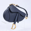 Dior Saddle Mini Bag Leather Handbag in Navy Blue (Marketplaces) Secondhand