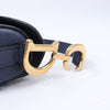 Dior Saddle Mini Bag Leather Handbag in Navy Blue (Marketplaces) Secondhand