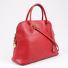 HERMES Bolide 35 Cushbell Rouge vif Gold Metal Fittings Handbag ○W:1993 Secondhand