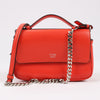 FENDI Double Micro Baguette Leather Chain Shoulder Bag in Red 8M0371 Secondhand