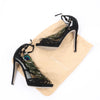 Sergio Rossi Black Suede Crystal And Peacock Embellished Platform Sandal Heels in Size 38 EU Secondhand