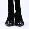 Chanel Coco Mark Velour Long Boots in Black, Size 37.5 EU (Marketplaces) Secondhand