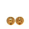 Chanel CC Gold Plated Round Clip On Earrings Secondhand