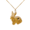 Chanel CC Gold Plated Resin Rabbit Pendant Necklace Secondhand