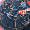 Hermès Voitures En Equilibre Cashmere Silk Shawl 140 Secondhand
