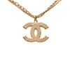 Chanel CC Gold Plated Textured Pendant Double Chain Necklace Secondhand