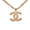 Chanel CC Gold Plated Textured Pendant Double Chain Necklace Secondhand