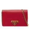 Prada Saffiano Lux Flip Lock Wallet on Chain Secondhand