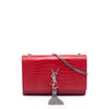 Saint Laurent Medium Croc Embossed Leather Kate Tassel Crossbody Secondhand