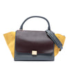 Celine Medium Tricolor Calfskin and Suede Trapeze Satchel Secondhand