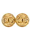 Chanel CC Gold Plated Round Clip On Earrings Secondhand
