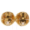 Chanel CC Gold Plated Round Clip On Earrings Secondhand