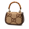 Secondhand Gucci Small Jumbo GG Canvas Bamboo 1947 Top Handle Bag