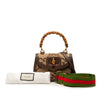 Secondhand Gucci Small Jumbo GG Canvas Bamboo 1947 Top Handle Bag