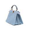 Fendi Petite Embroidered Denim Peekaboo ISeeU Satchel Secondhand