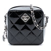 Chanel CC Quilted Patent Diamond Resin Clutch With Chain Secondhand