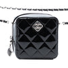 Chanel CC Quilted Patent Diamond Resin Clutch With Chain Secondhand