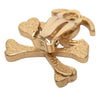Chanel Gold Plated CC Lacquered Crossbones Clip On Earrings Secondhand