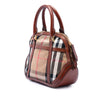 Secondhand Burberry Small Leather Trimmed House Check Canvas Bridle Orchard Satchel