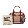 Secondhand Burberry Small Leather Trimmed House Check Canvas Bridle Orchard Satchel