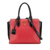 Secondhand Prada Bicolor Soft Calf Trimmed Saffiano Satchel