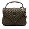 Saint Laurent Medium Quilted Chevron Sheepskin College Satchel Secondhand