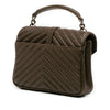 Saint Laurent Medium Quilted Chevron Sheepskin College Satchel Secondhand