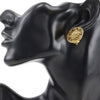 Secondhand Chanel CC Gold Plated Medallion Clip On Earrings