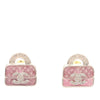 Chanel CC Gold Plated Resin Crystal Top Handle Bag Earrings Secondhand