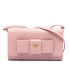 Prada Saffiano Lux Bow Wallet On Strap Secondhand
